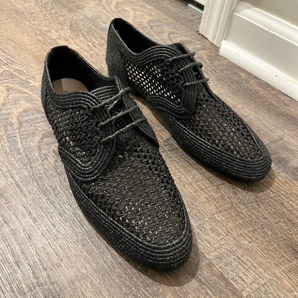 Silent D Woven Black Loafers